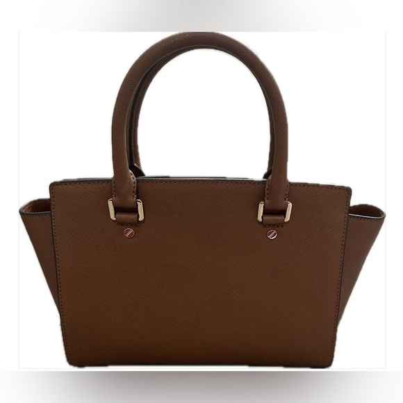 Michael Kors Selma Saffiano Leather Medium Satchel in Cognac - Picture 5 of 8